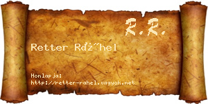 Retter Ráhel névjegykártya